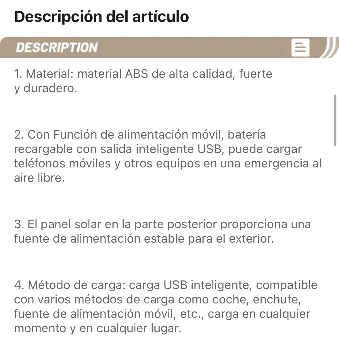 Linterna Multifuncional Solar JY-2289