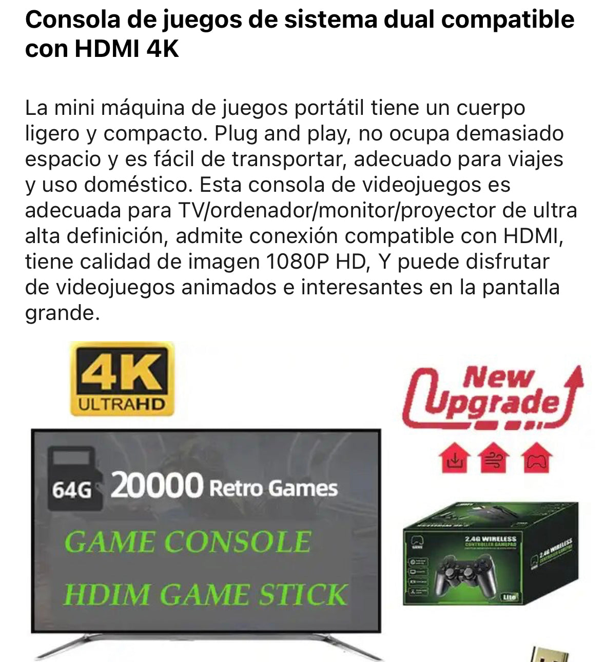 Consola Retro +20.000 juegos | 2 controles inalámbricos