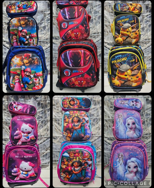 Set Mochila con Ruedas Lonchera y Estuche | 3 Piezas