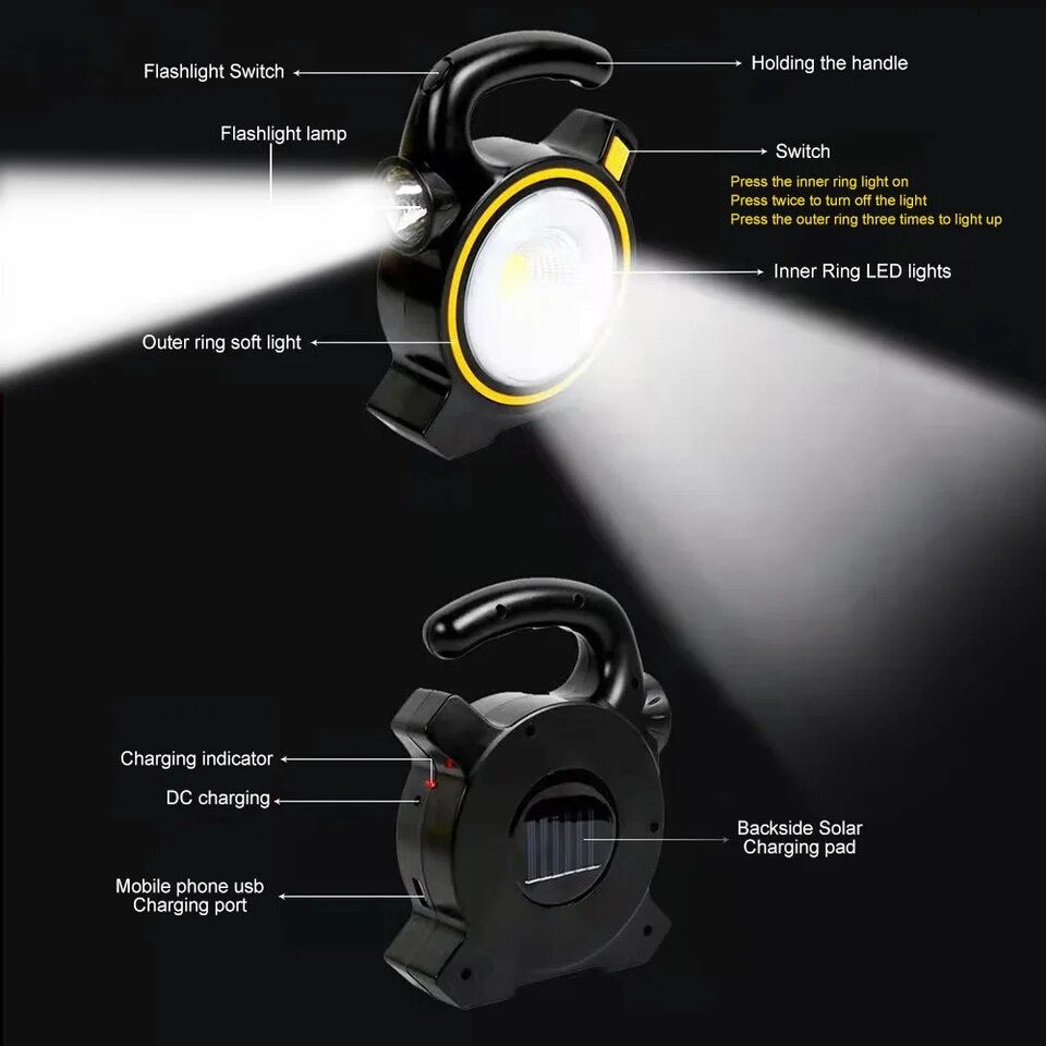 Linterna Solar Doble Foco Recargable – chinitotao