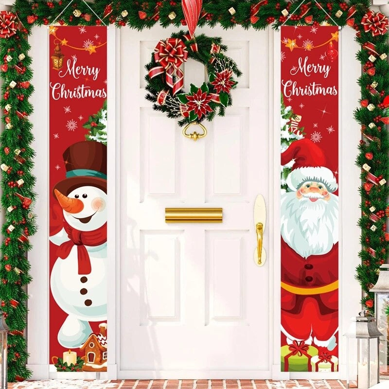 Pack 2 Pendón Navidad Decoración Puerta Pared