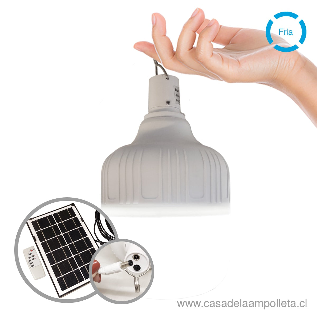 Ampolleta Panel Solar 100W Recargable