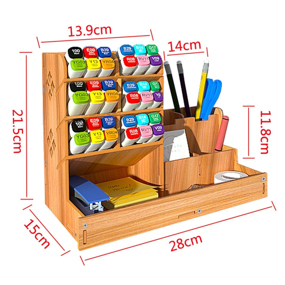 Organizador Lápices Escritorio Madera B17-1