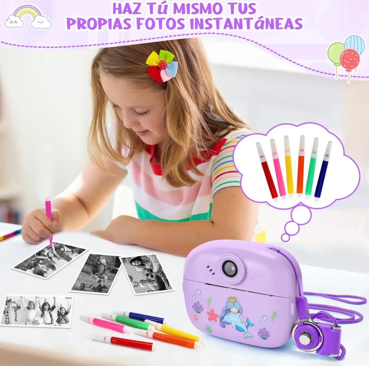 Cámara Fotos Digital Térmica Impresora Instantánea Video Juego