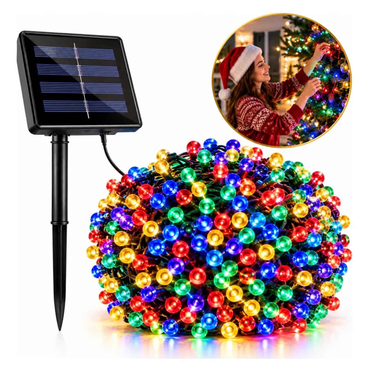 Set Luces Solares Multicolor Cálidas 100 / 200 LED 10 / 20 METROS