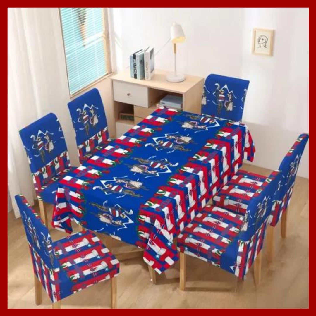 Set Mantel + 6 Funda Sillas Dieciochero