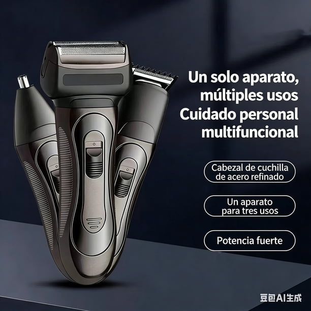 Maquina de Afeitar 3 en 1 Inalámbrica Multifuncional Recargable USB