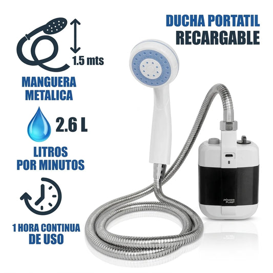 Ducha Portátil Electrica Camping Recargable
