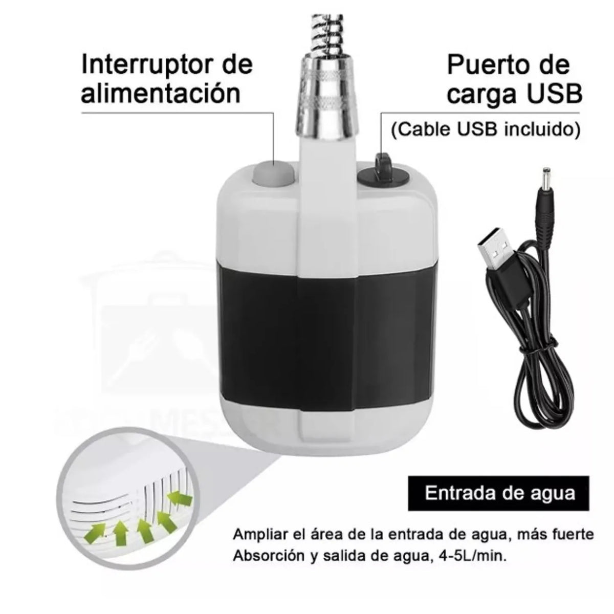 Ducha Portátil Electrica Camping Recargable