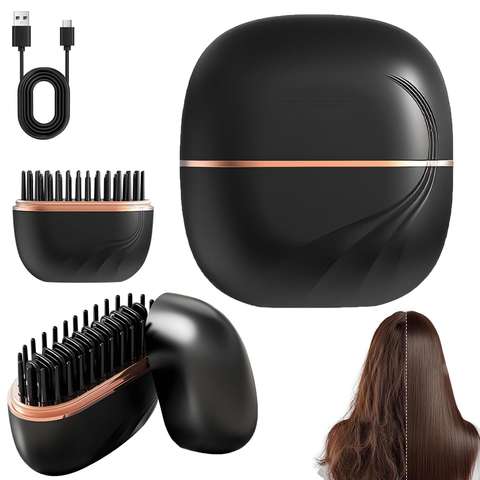 Cepillo Compacto Alisador Anti frizz Recargable