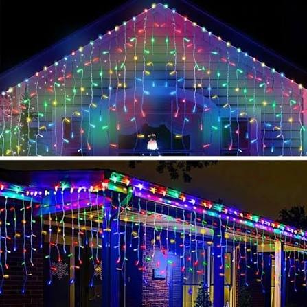 Cascada Luces Led 3 Metros Multicolor Enchufe