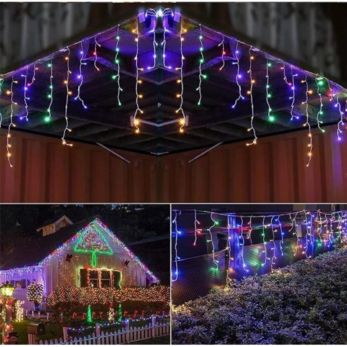 Cascada Luces Led 3 Metros Multicolor Enchufe