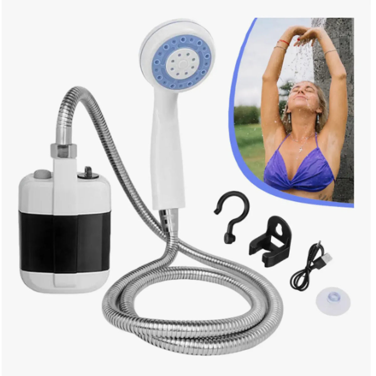 Ducha Portátil Electrica Camping Recargable